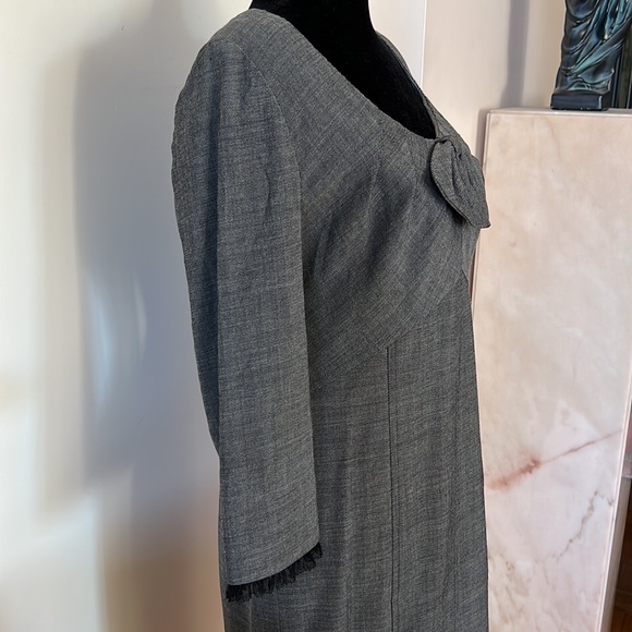 Sunny Choi Grey Fitted Wool Dress Sz 6 EUC - Picture 3 of 14